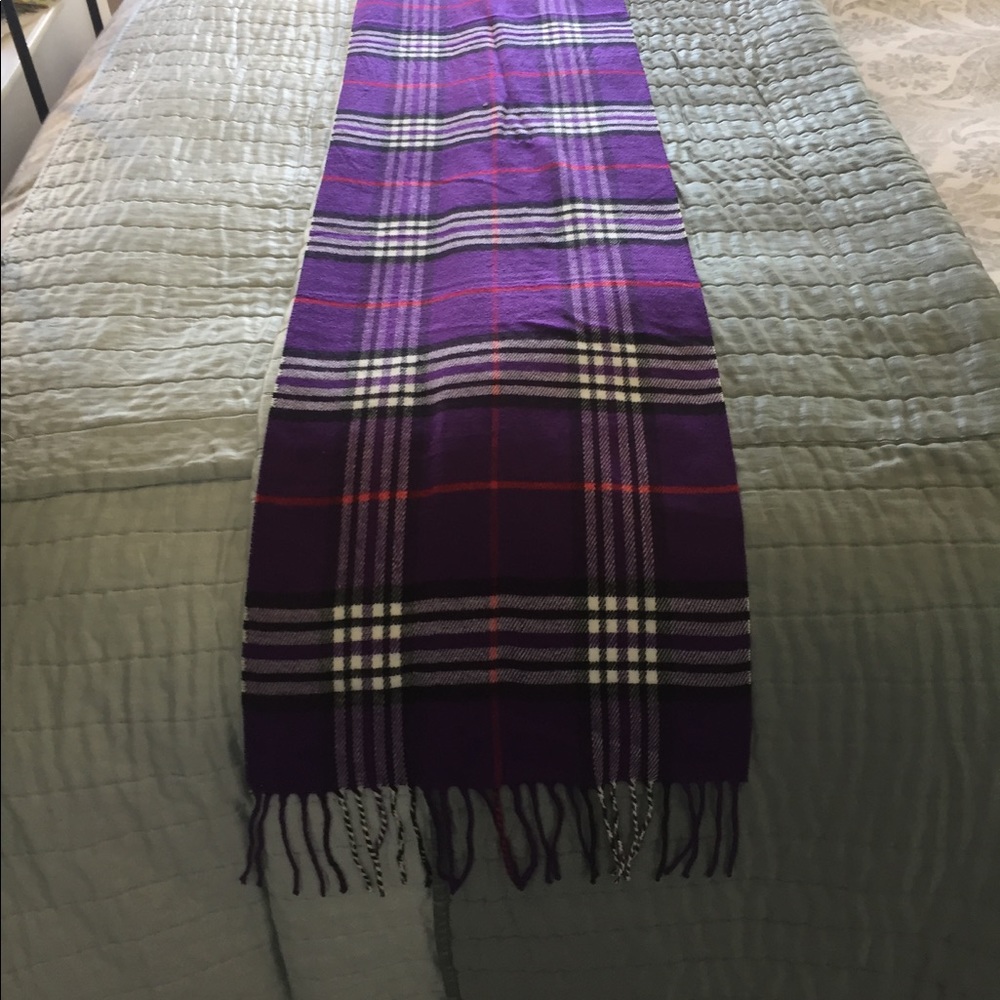 Purple plaid scarf
